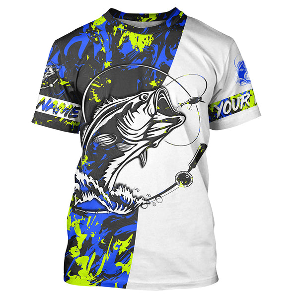 Personalized Bass Long Sleeve Tournament Fishing Shirts, Bass Fishing Jerseys IPHW4534
