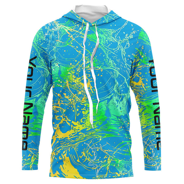 Water Splashing Camo Uv Protection Long Sleeve Fishing Shirts, Custom Performance Fishing Shirts IPHW5784