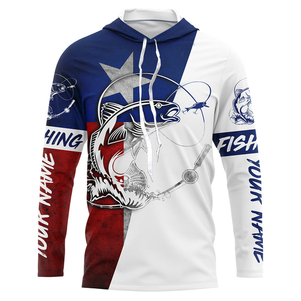 Texas Redfish Custom Long Sleeve performance Fishing Shirts, Redfish Fishing jerseys IPHW2881