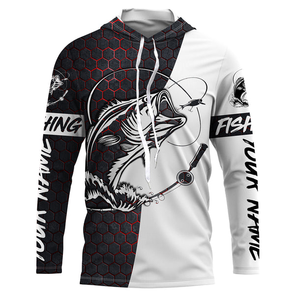 Custom Bass Fishing Long Sleeve performance Fishing Shirts, personalized Bass Fishing jerseys IPHW2735
