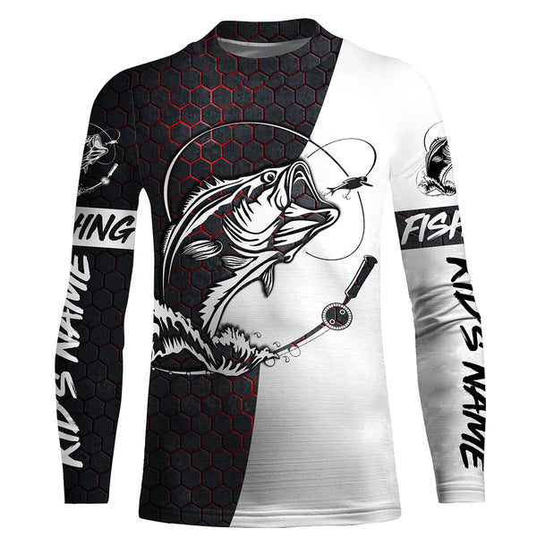 Custom Bass Fishing Long Sleeve performance Fishing Shirts, personalized Bass Fishing jerseys IPHW2735