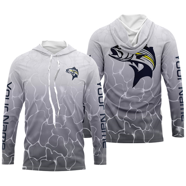 Custom Striped Bass Long sleeve performance Fishing Shirts, Striped Bass Fishing jerseys IPHW3225