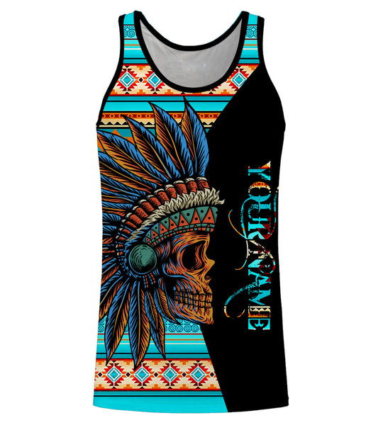 Custom Skull Native American Pattern 3D Shirt - Indigenous Americans Culture Clothing Personalized Gifts - IPHW1743