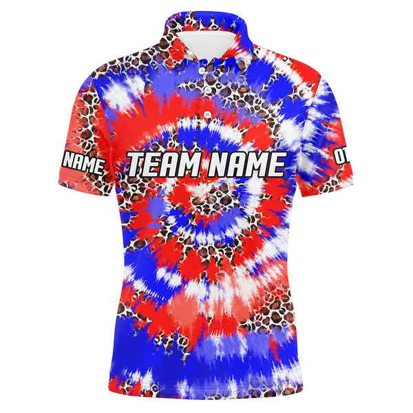 American Flag Tie Dye Bowling Shirts For Men, Custom Bowling Team Jerseys IPHW4527