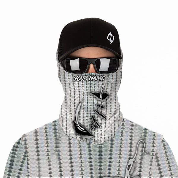 Striped Bass Fishing scales Custom Long Sleeve performance Fishing Shirts IPH1924