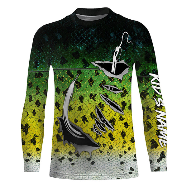 Fishing hook Crappie Fish scale Custom Long sleeve Fishing Shirts, Crappie Fishing jerseys IPHW3491