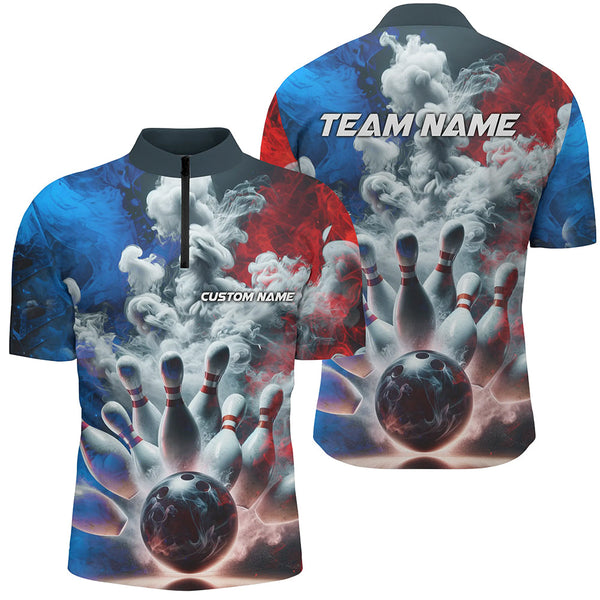 Custom Smoke Unisex Bowling Shirts For Bowling Team, Strike Bowling Jerseys For Men And Women IPHW5982