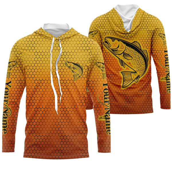 Redfish Puppy Drum Custom Long Sleeve performance Fishing Shirts, Redfish Fishing jerseys  IPHW3024