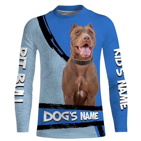 American Pit Bull Terrier Customize Name 3D All over print Shirts, Pit Bull dog lover Gifts FSD3536