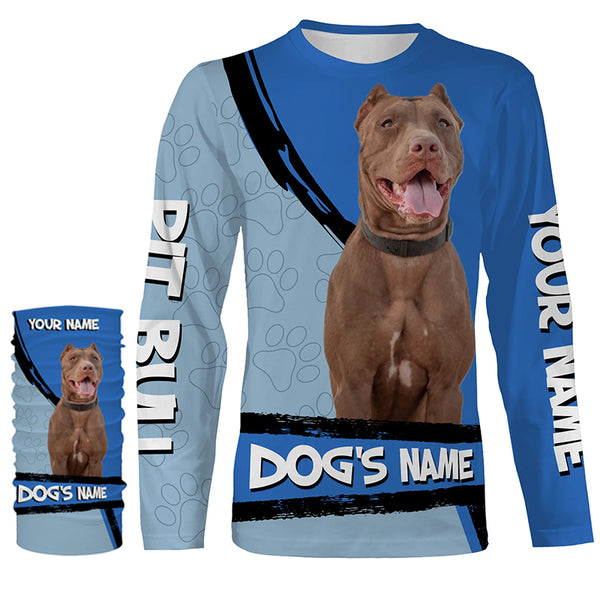 American Pit Bull Terrier Customize Name 3D All over print Shirts, Pit Bull dog lover Gifts FSD3536