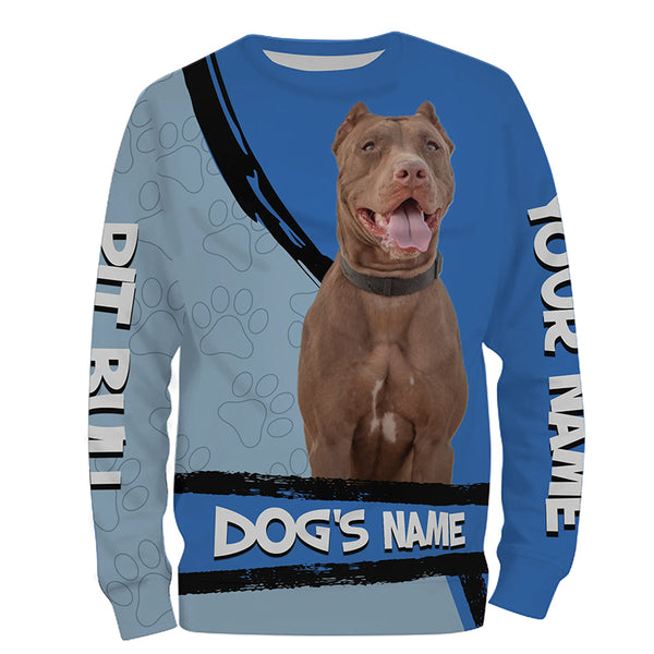 American Pit Bull Terrier Customize Name 3D All over print Shirts, Pit Bull dog lover Gifts FSD3536