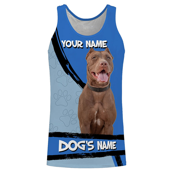 American Pit Bull Terrier Customize Name 3D All over print Shirts, Pit Bull dog lover Gifts FSD3536