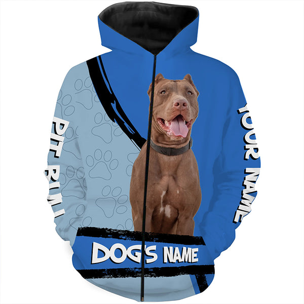 American Pit Bull Terrier Customize Name 3D All over print Shirts, Pit Bull dog lover Gifts FSD3536
