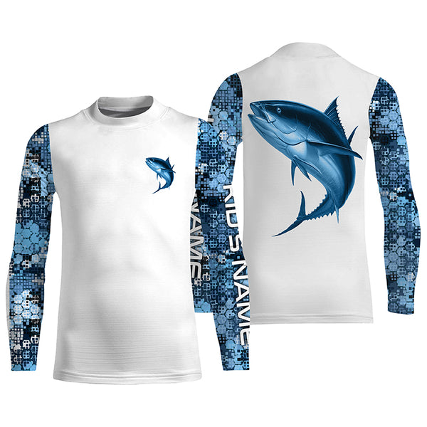 Tuna Fishing Camo Custom Long Sleeve performance Fishing Shirts TTS0211