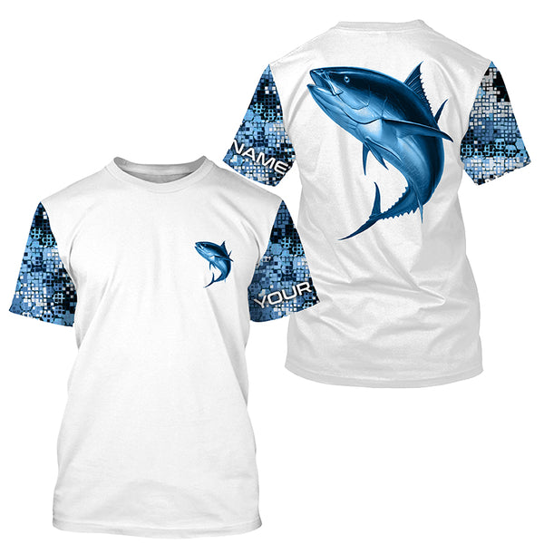 Tuna Fishing Camo Custom Long Sleeve performance Fishing Shirts TTS0211