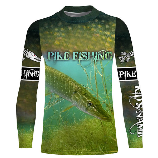 Northern Pike fishing underwater camo Custom name 3d print Shirt, Hoodie TTS0553