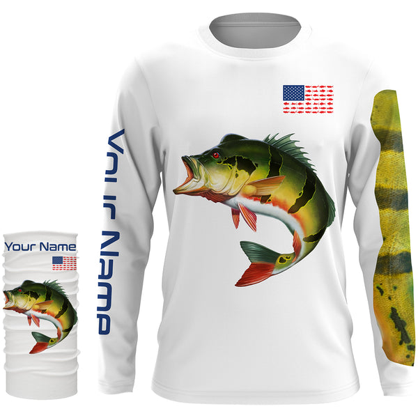 Peacock Bass Fishing Custom Name performance long sleeve fishing shirt uv protection TTS0011
