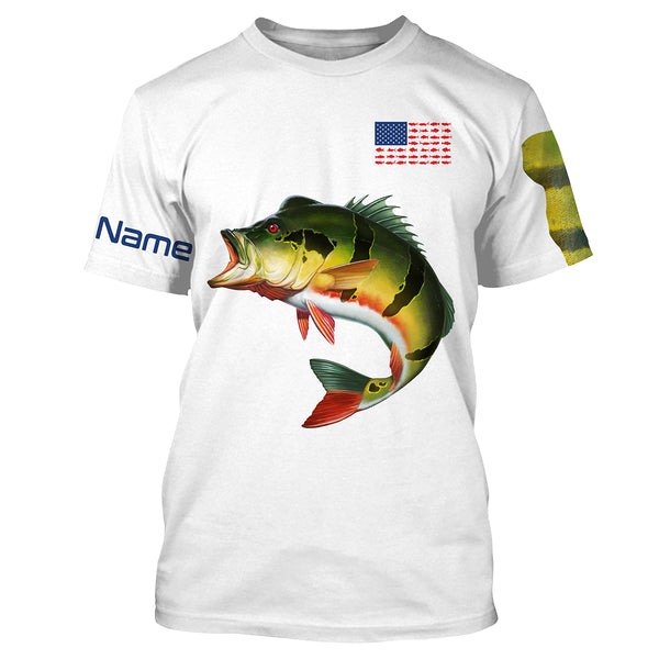 Peacock Bass Fishing Custom Name performance long sleeve fishing shirt uv protection TTS0011