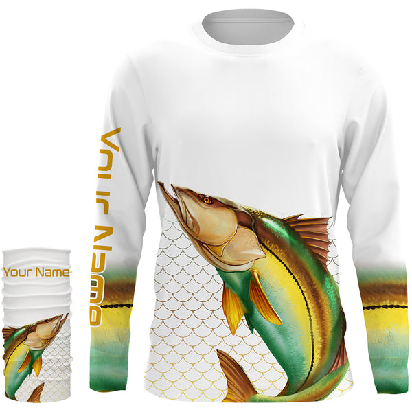 UPF 30+ Long Sleeve Performance Snook Fishing Shirt - UV Sun Protection TTS0046