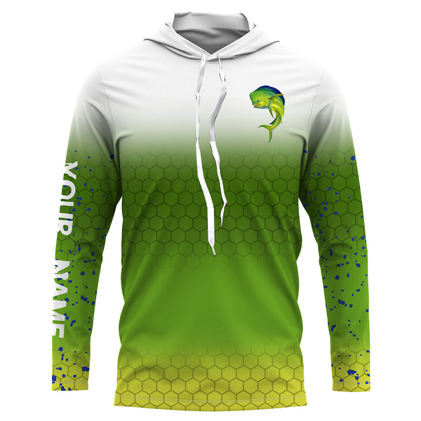 Customized Mahi Mahi  fishing shirts, long sleeve performance fishing shirts TTS0091