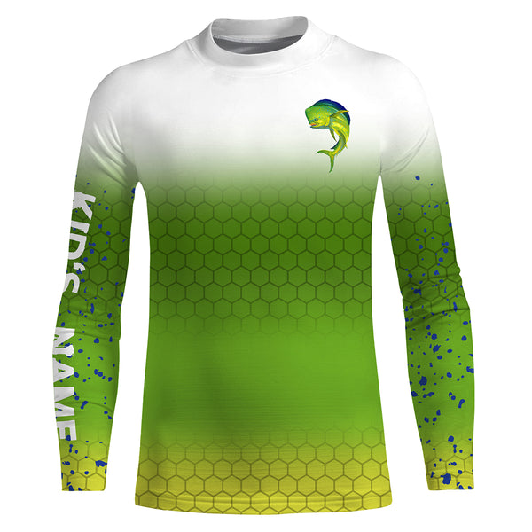 Customized Mahi Mahi  fishing shirts, long sleeve performance fishing shirts TTS0091