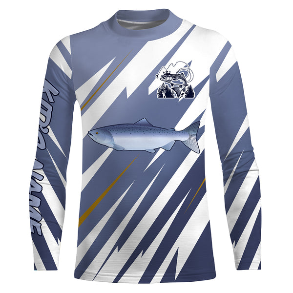 Customized Chinook Salmon fishing shirts, long sleeve performance fishing shirts TTS0104