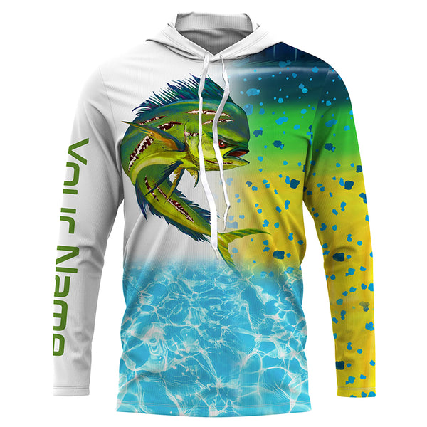 Mahi Mahi Fishing Custom Name Sun Protection Long Sleeve Fishing Shirts TTS0788