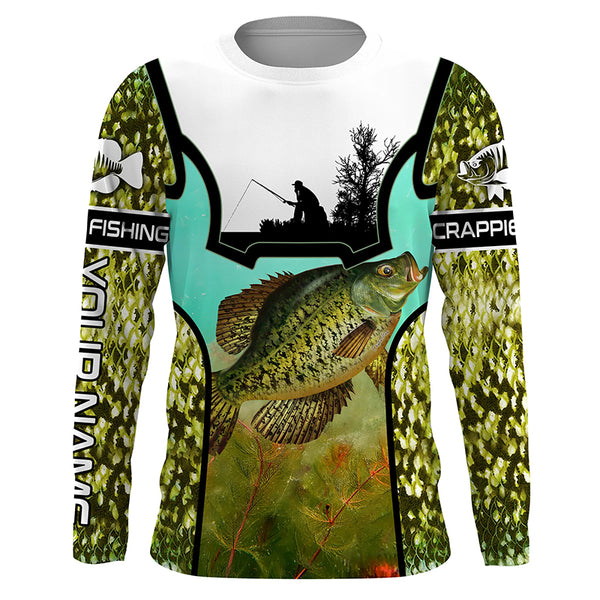 Customized Crappie fishing shirts UPF 30+ Long Sleeve Performance Shirt TTS0515