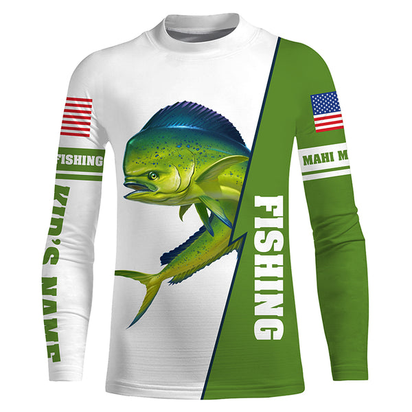 Mahi Mahi Fishing personalized custom name sun protection long sleeve fishing shirts TTS0178