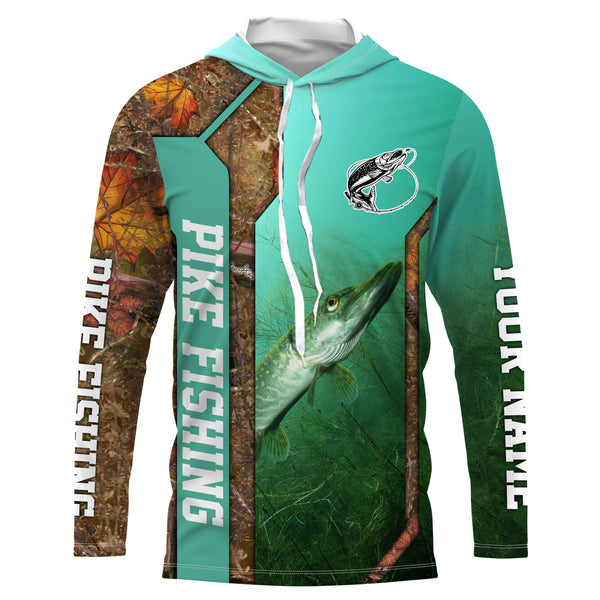 Northern Pike Fishing Custom Long Sleeve performance Fishing Shirts Fishing jerseys TTS0577