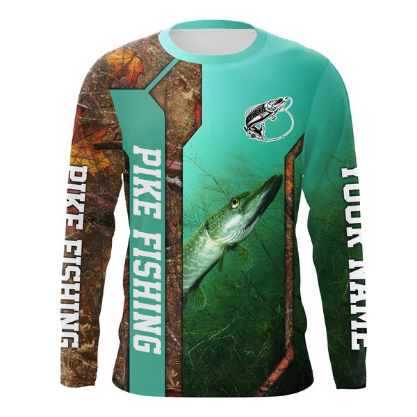 Northern Pike Fishing Custom Long Sleeve performance Fishing Shirts Fishing jerseys TTS0577