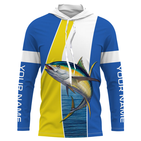 Yellowfin Tuna Long Sleeve Fishing Shirt for Men, UPF Performance Clothing TTS0208
