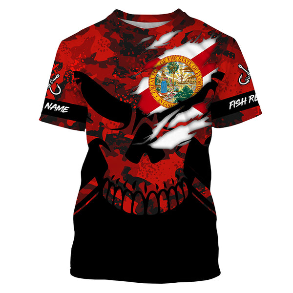 Florida flag Fish Reaper camo fish hook performance Fishing Shirts TTS0689