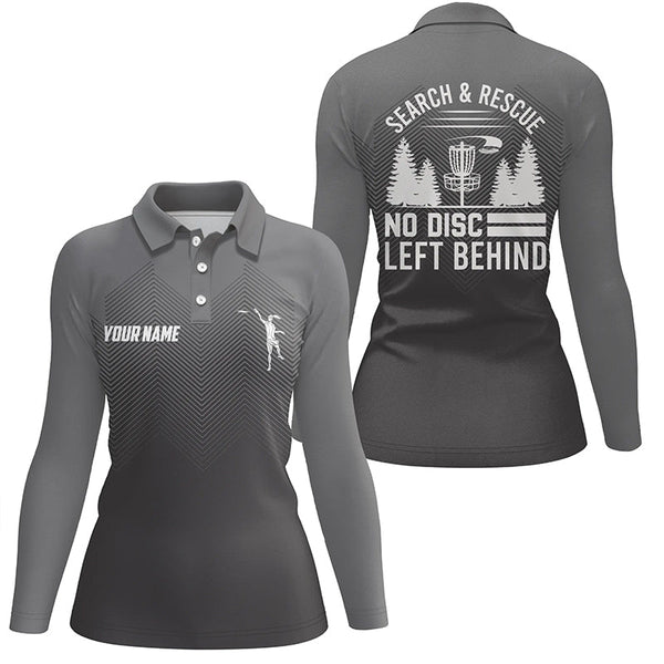 Search & Rescue Grey Geometric Pattern Disc Golf Polo Shirts Cool Disc Golf Shirts For Women LDT0517