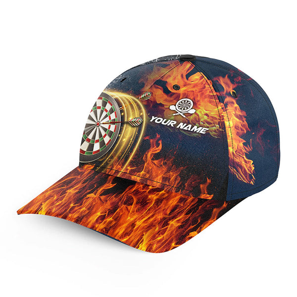 Water & Fire Darts Cap With Name Personalized Lightning Thunder Darts Hat Gifts For Dart Player LDT1269