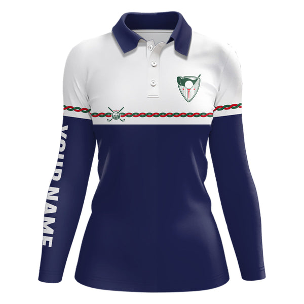 Personalized Womens Golf Polo Shirts Custom Name Navy Golf Shirts For Women Cool Golf Gifts LDT0383