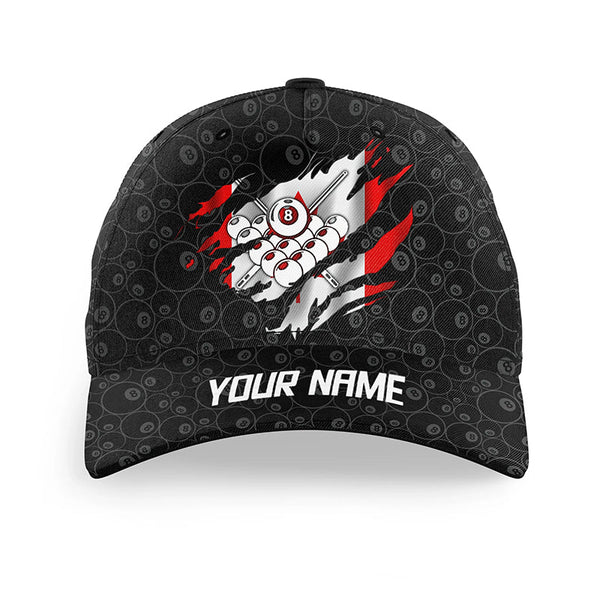 Personalized Canadian Flag 8 Ball Pool Billiards Hat, 8 Ball Top Hat Billiards Custom Billiard Gifts VHM0801