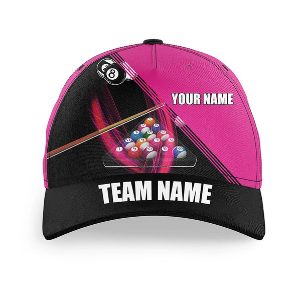 Personalized Pink Billiard Balls Hats For Pool Player, Top Hat Billiards Custom Billiard Gift Ideas VHM1106