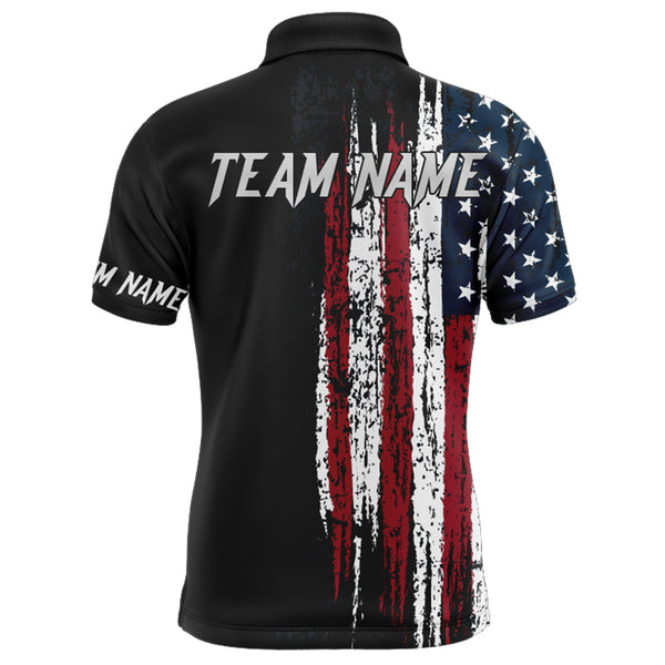 American Flag Bowling Shirt for Men Custom Bowling Jersey for Team Patriots Bowlers Polo Shirt NBP149