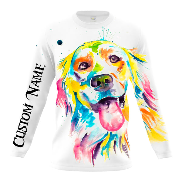 Watercolor Labrador Retriever T-shirt Long Sleeve Hoodie| Custom Name Shirt for Labrador Lover, Lab Owner JTSD292