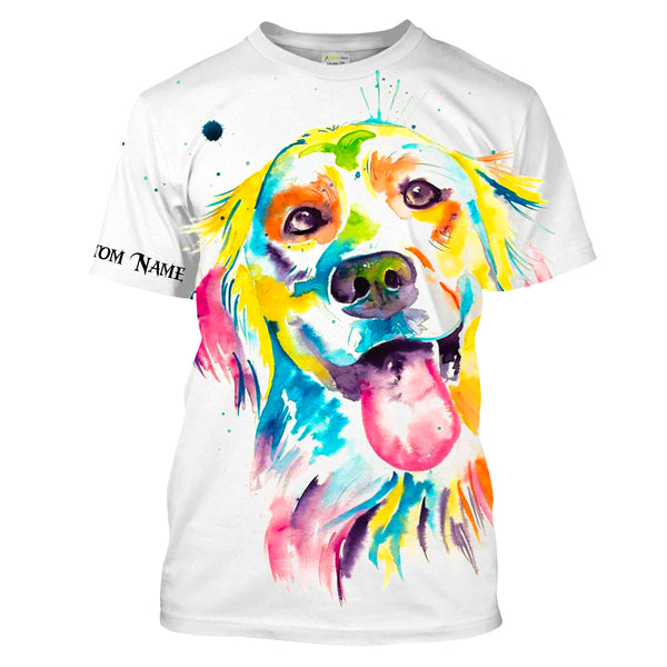 Watercolor Labrador Retriever T-shirt Long Sleeve Hoodie| Custom Name Shirt for Labrador Lover, Lab Owner JTSD292