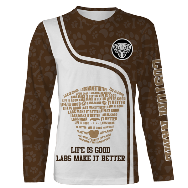 Labrador Retriever Dog 3D All Over Print T-shirt Long Sleeve Hoodie| Custom Lab Shirt for Labrador Lover| JTSD228