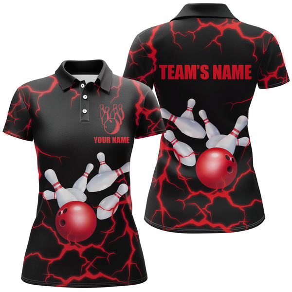Personalized 3D Women's Bowling Team Jersey Bowling Shirt American Bowling Polo Shirt QZT33