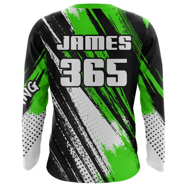 Motocross Racing Jersey Youth Men Kid Upf30+ Green Dirt Bike Shirt Racing Off-Road Jersey XM213