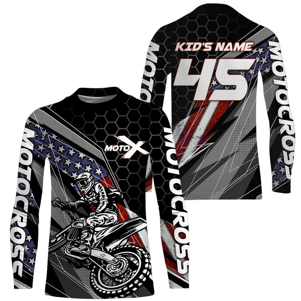 Custom Motocross Jersey American Kid&Adult UPF30+ Dirt Bike Racing Off-road Motorcycle Shirt| XM105
