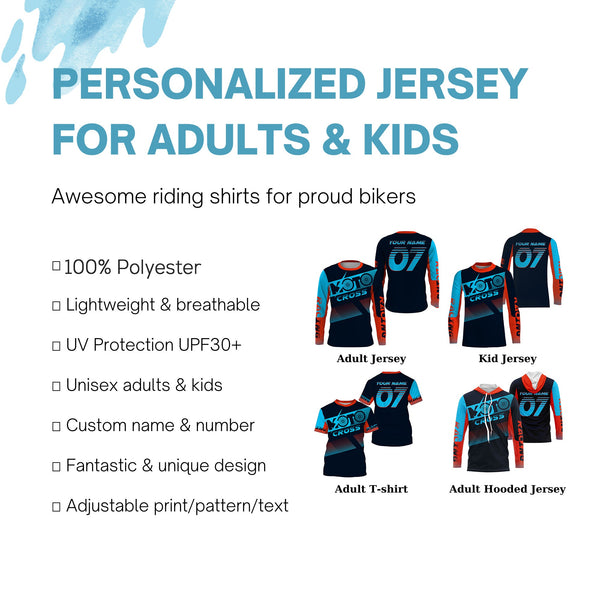 Moto Cross custom jersey UPF30+ men women kids dirt bike racing off-road motorcycle riders outfits NMS1008