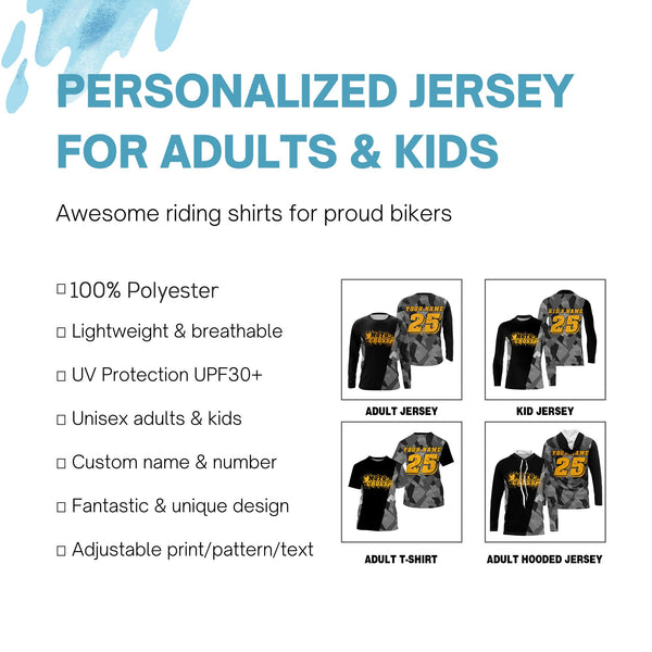 Camouflage custom motocross jersey UPF30+ kids men women dirt bike MX racing motorcycle off-road NMS1024