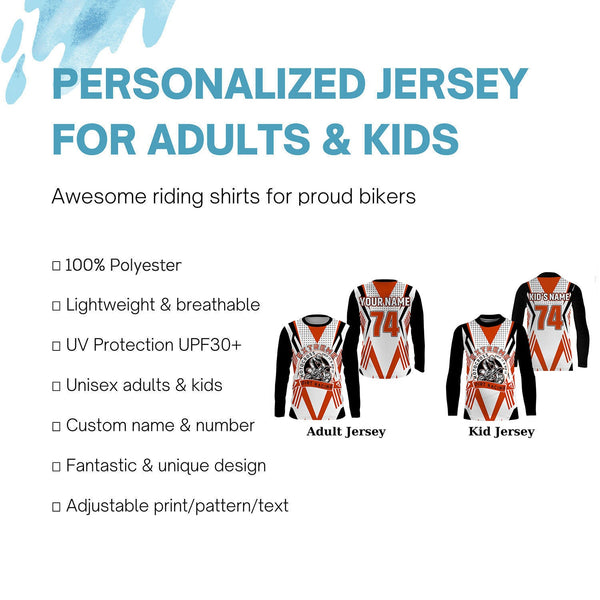 Extreme Motocross Personalized Dirt Bike Jersey UPF30+ Adult Kid MX Racing Shirt Off-road NMS1159