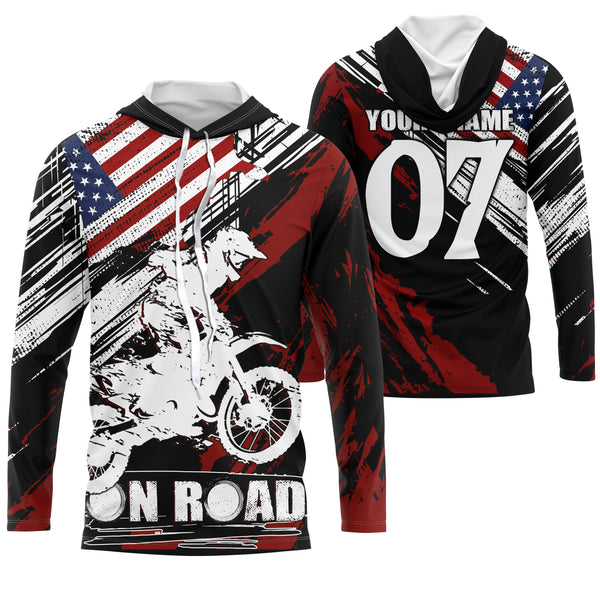 American flag personalized UPF30+ Motocross jersey MX racing biker extreme motorcycle shirt PDT13