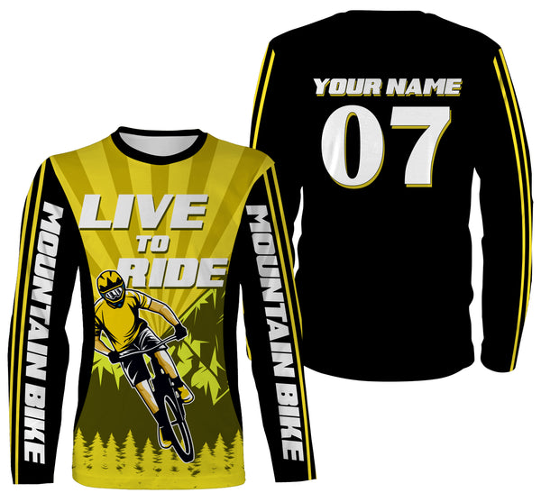 Cycling Jersey, Racing Cycling All Over Print Shirt, Live To Ride Shirt, Custom Mountain Biking Jersey| JTS428